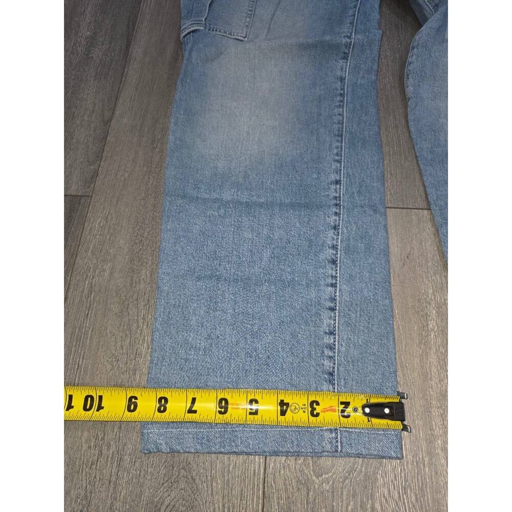 GAP 90's Loose Mid Rise cotton Cargo Jeans Women 24 Wide Leg Blue Denim A003268 - Picture 5 of 13